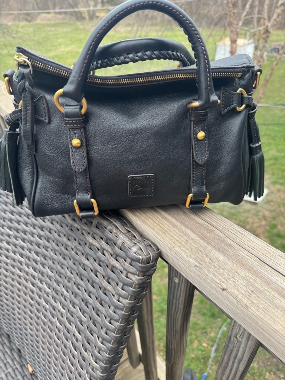 Dooney & Bourke Black/Black mini Florentine satchel